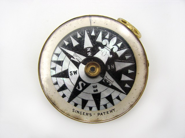 Charles Baker double sided pocket barometer with Singers Patent compass